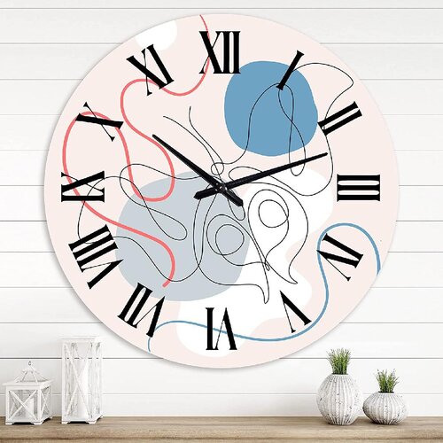 TREASURECABINET Modern Wall Clock Butterfly One Line 